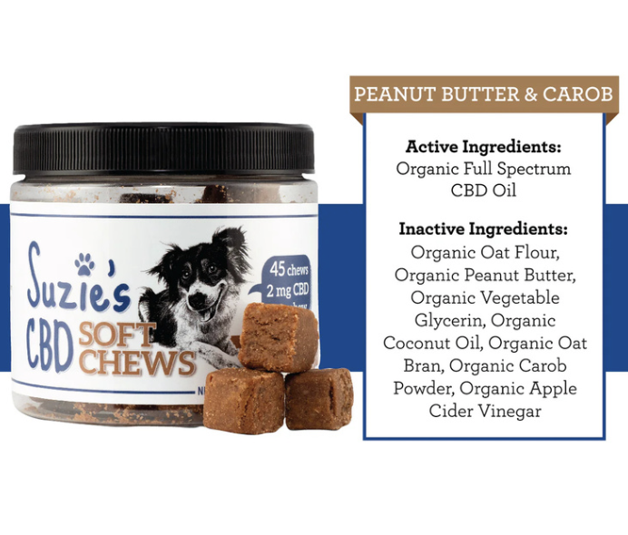 Suzie's CBD Soft Chews Jar / Peanut Butter& Carob